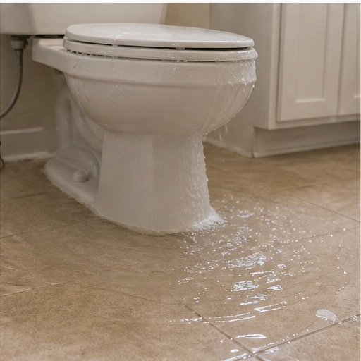 Burst pipe water damage at a home
